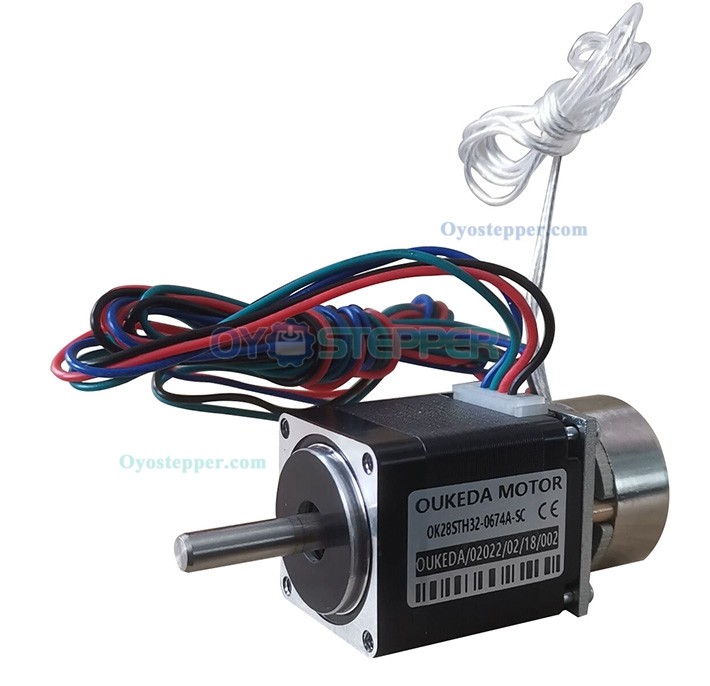 NEMA11 Stepper Motor with Brake 1.8 Deg 5.88Ncm 3.75V 0.67A 28 x 28mm 2 Phase D-Cut